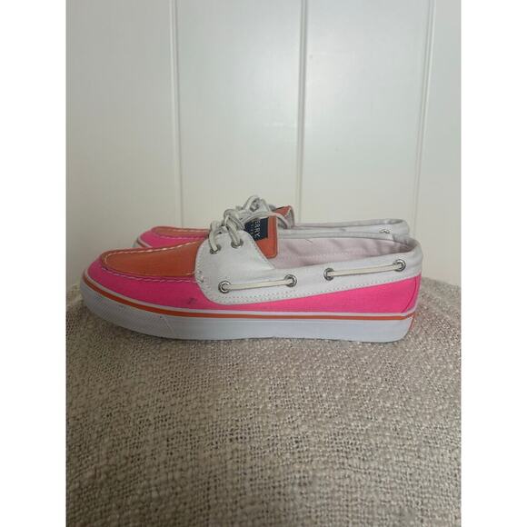 Sperry Top Sider Pink and Orange Boat Shoe Womens Size 7.5 - Picture 4 of 9